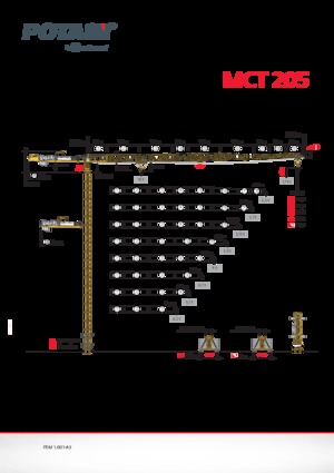 Кулокран - тролейна стрела - горно въртене Potain MCT 205