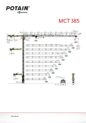 Кулокран - тролейна стрела - горно въртене Potain MCT 385