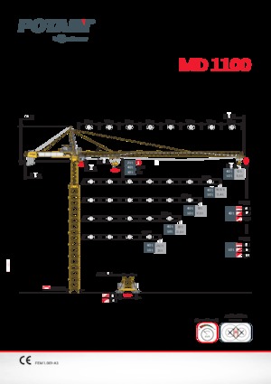 Кулокран - тролейна стрела - горно въртене Potain MD 1100
