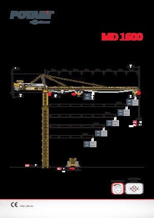 Кулокран - тролейна стрела - горно въртене Potain MD 1600