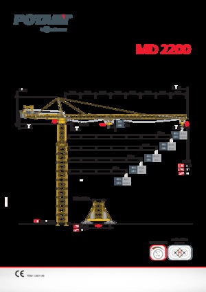 Кулокран - тролейна стрела - горно въртене Potain MD 2200