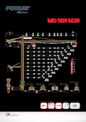 Кулокран - тролейна стрела - горно въртене Potain MD 509 M20