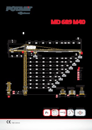 Кулокран - тролейна стрела - горно въртене Potain MD 689 M40