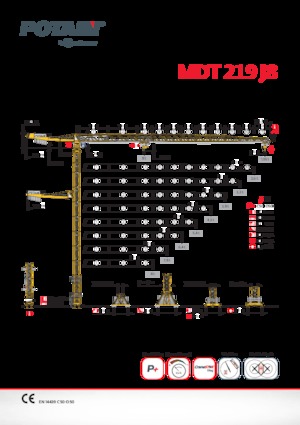 Кулокран - тролейна стрела - горно въртене Potain MDT 219 J8