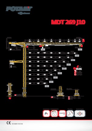 Кулокран - тролейна стрела - горно въртене Potain MDT 269 J10