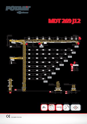 Кулокран - тролейна стрела - горно въртене Potain MDT 269 J12