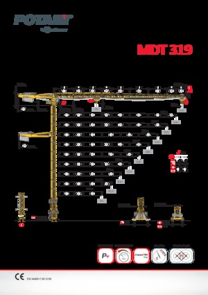 Кулокран - тролейна стрела - горно въртене Potain MDT 319