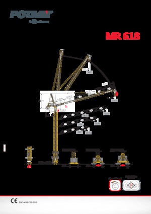 Кулокран - тролейна стрела - горно въртене Potain MR 618