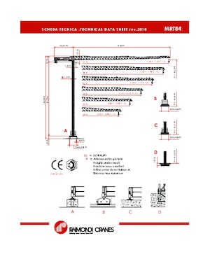 Кулокран - тролейна стрела - горно въртене Raimondi MRT 84