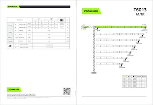 Кулокран - тролейна стрела - горно въртене Zoomlion T6013-8