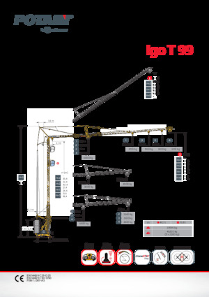 Кулокран - тролейна стрела - долно въртене Potain Igo T 99