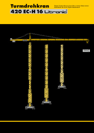 Кулокран - тролейна стрела - горно въртене Liebherr 420 EC-H 16