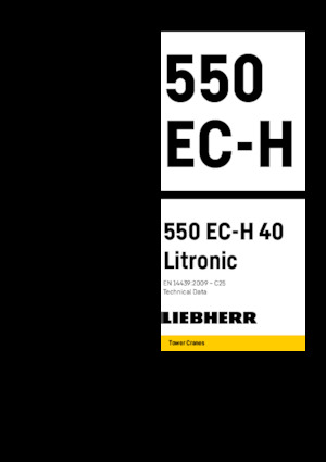 Кулокран - тролейна стрела - горно въртене Liebherr 550 EC-H 40 Litronic 