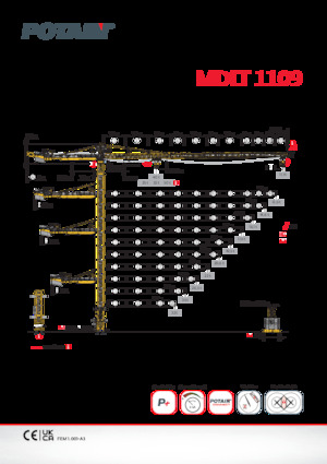 Кулокран - тролейна стрела - горно въртене Potain MDLT 1109