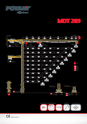 Кулокран - тролейна стрела - горно въртене Potain MDT 289