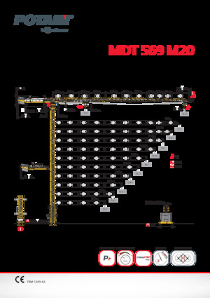 Кулокран - тролейна стрела - горно въртене Potain MDT 569 M20
