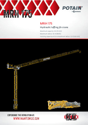 Кулокран - тролейна стрела - горно въртене Potain MRH 175