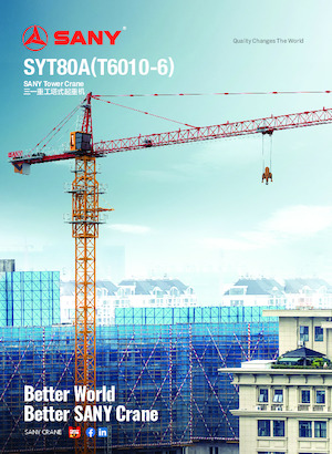 Кулокран - тролейна стрела - горно въртене Sany SYT80A 