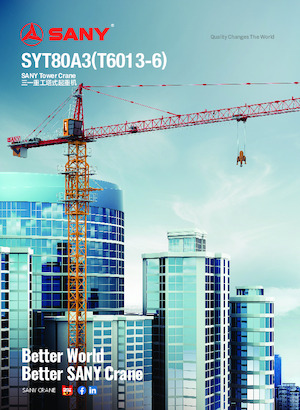 Кулокран - тролейна стрела - горно въртене Sany SYT80A3 