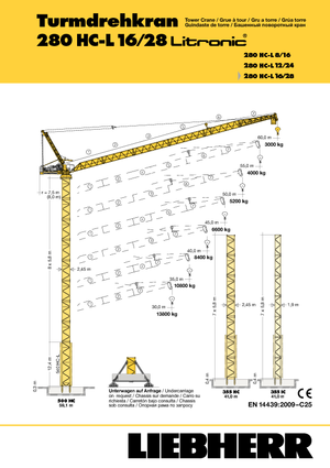 Кулокран - товароподемна накланяща се стрела - горно въртене Liebherr 280 HC-L 16/28  Litronic