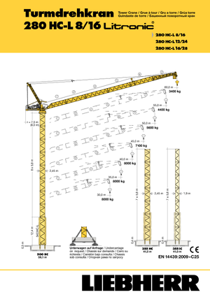 Кулокран - товароподемна накланяща се стрела - горно въртене Liebherr 280 HC-L 8/16  Litronic