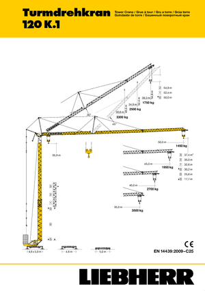 Кулокран - тролейна стрела - долно въртене Liebherr 120 K.1 FU