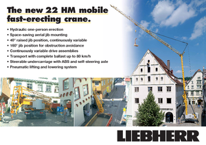 Кулокран - тролейна стрела - долно въртене Liebherr 22 HM FU
