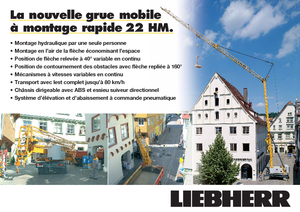 Кулокран - тролейна стрела - долно въртене Liebherr 22 HM FU