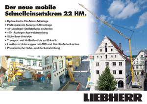 Кулокран - тролейна стрела - долно въртене Liebherr 22 HM FU