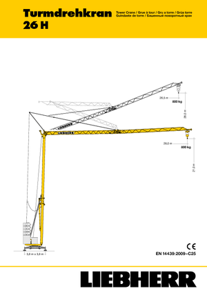 Кулокран - тролейна стрела - долно въртене Liebherr 26 H - 2,0-PU