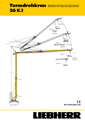 Кулокран - тролейна стрела - долно въртене Liebherr 26 K.1