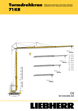 Кулокран - тролейна стрела - долно въртене Liebherr 71 KR.1 (FU)