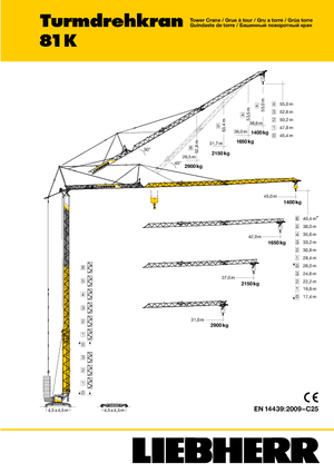 Кулокран - тролейна стрела - долно въртене Liebherr 81 K