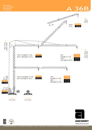 Кулокран - тролейна стрела - долно въртене Arcomet A 36 B