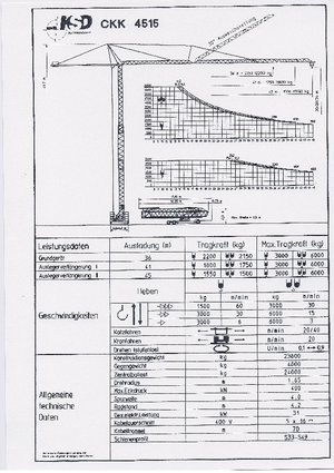 Кулокран - тролейна стрела - долно въртене KSD CKK 4515 (1,6m)
