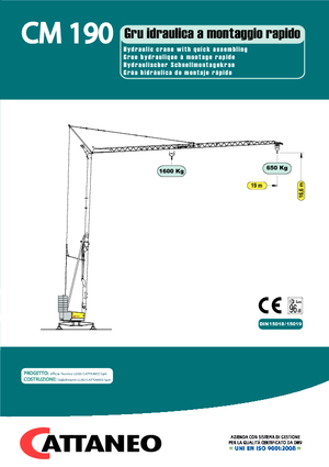 Кулокран - тролейна стрела - долно въртене Cattaneo CM 190 