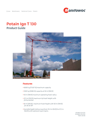 Кулокран - тролейна стрела - долно въртене Potain IGO T 130