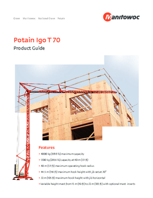 Кулокран - тролейна стрела - долно въртене Potain IGO T 70