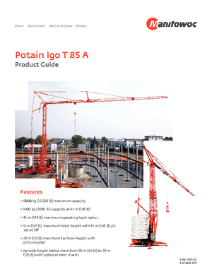 Кулокран - тролейна стрела - долно въртене Potain IGO T 85