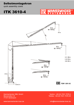 Кулокран - тролейна стрела - долно въртене ITK ITK 3610-4