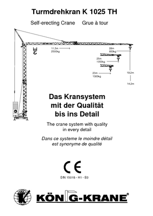 Кулокран - тролейна стрела - долно въртене König K 1025 TH