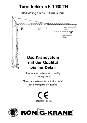 Кулокран - тролейна стрела - долно въртене König K 1030 TH