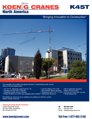 Кулокран - тролейна стрела - долно въртене König K 45 T