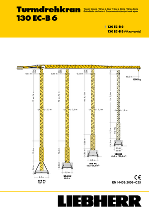 Кулокран - тролейна стрела - горно въртене Liebherr 130 EC-B 6