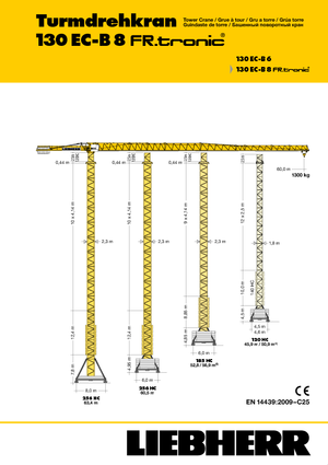Кулокран - тролейна стрела - горно въртене Liebherr 130 EC-B 8 FR.tronic