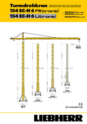 Кулокран - тролейна стрела - горно въртене Liebherr 154 EC-H 6 Litronic