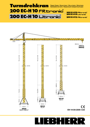 Кулокран - тролейна стрела - горно въртене Liebherr 200 EC-H 10 FR.tronic