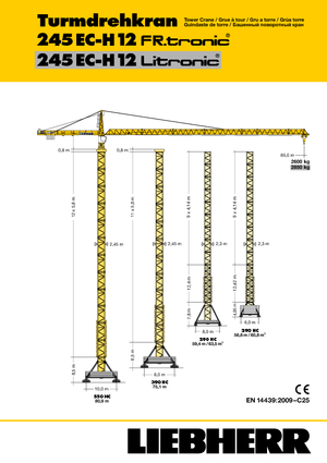 Кулокран - тролейна стрела - горно въртене Liebherr 245 EC-H 12 Litronic