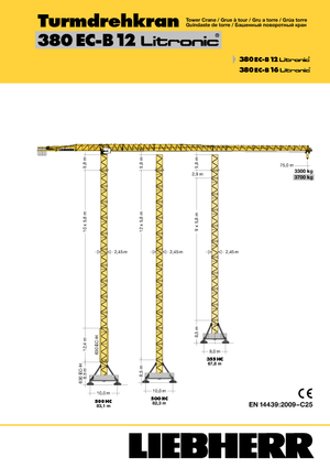 Кулокран - тролейна стрела - горно въртене Liebherr 380 EC-B 12 Litronic