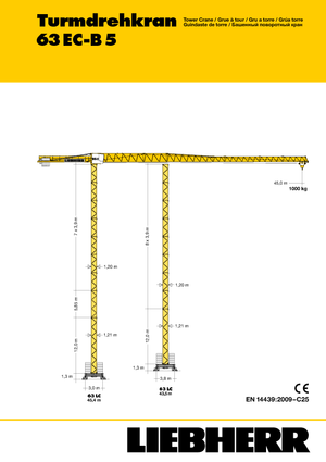 Кулокран - тролейна стрела - горно въртене Liebherr 63 EC-B 5